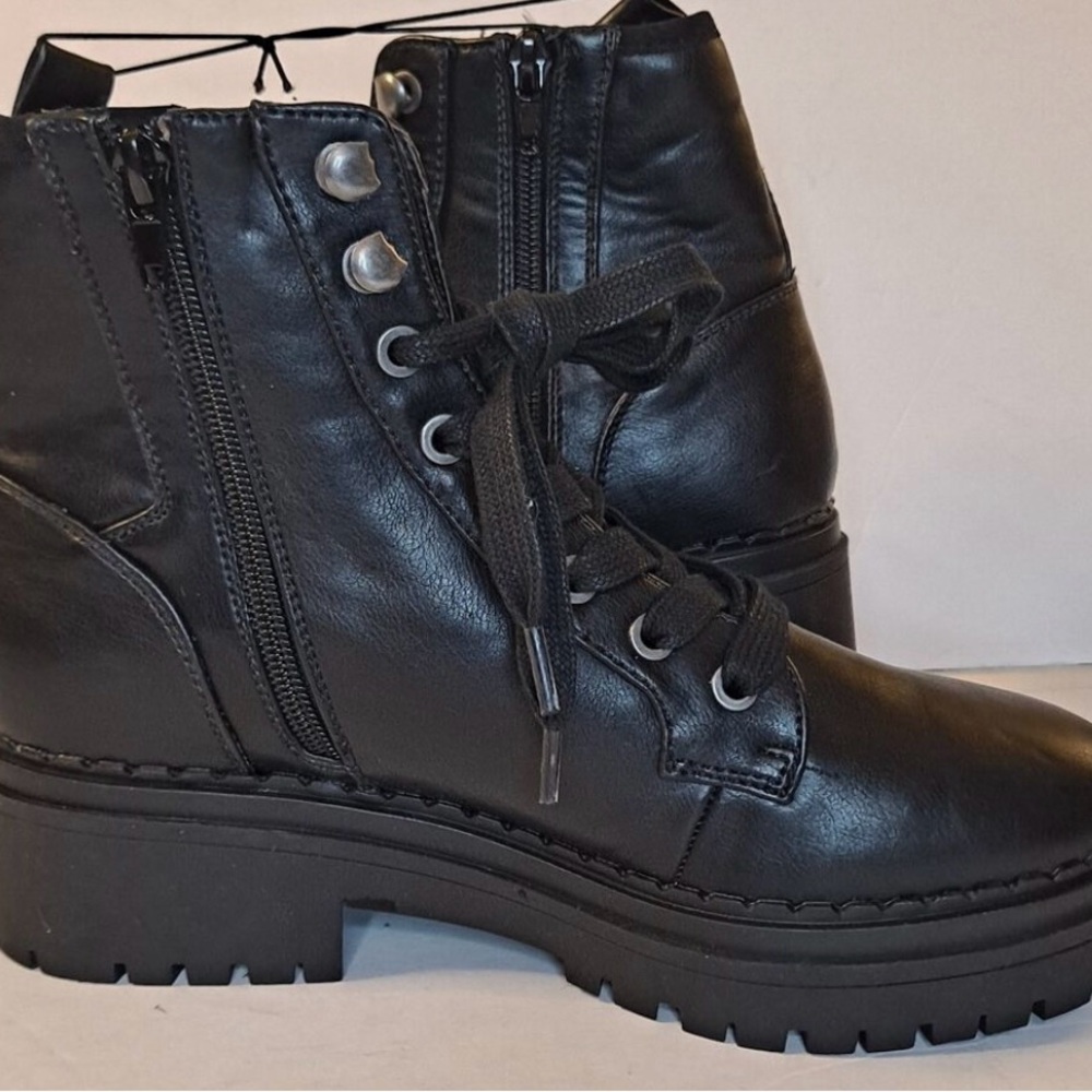 Indigo Black Combat Boots